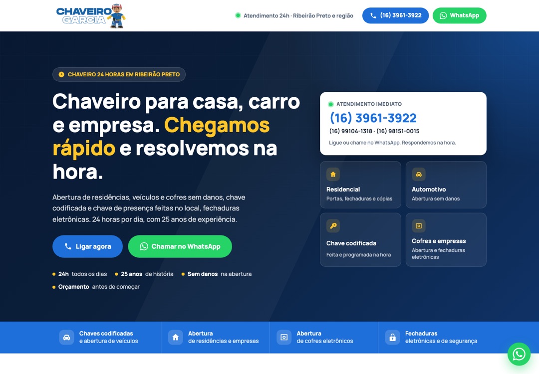 Site do Chaveiro Garcia