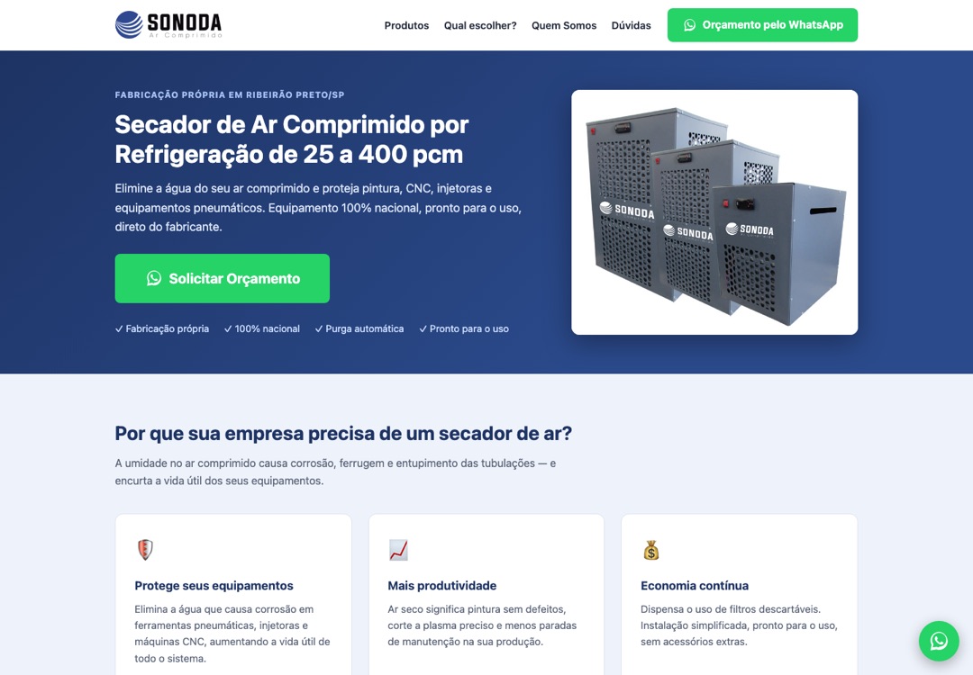 Site da Sonoda Equipamentos